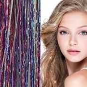 Bling Glitter Extensions 100 stk glitter hair extensions 80 cm - Rainbow